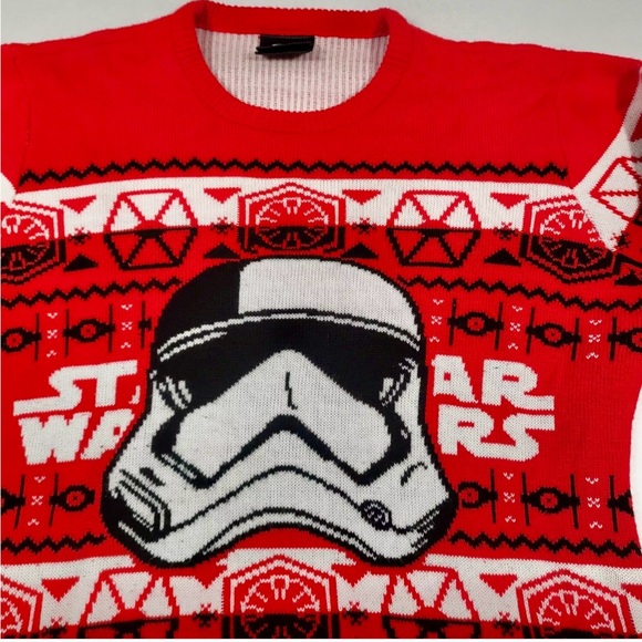 ThinkGeek Men's Sz Med Star Wars Stormtrooper Ugly Christmas Sweater - Dark Side - Picture 6 of 9